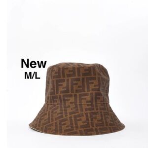 New fashion FF Monogram bucket hat with tags 24’ /61cm crown  Brown unsex ⭐️⭐️⭐️